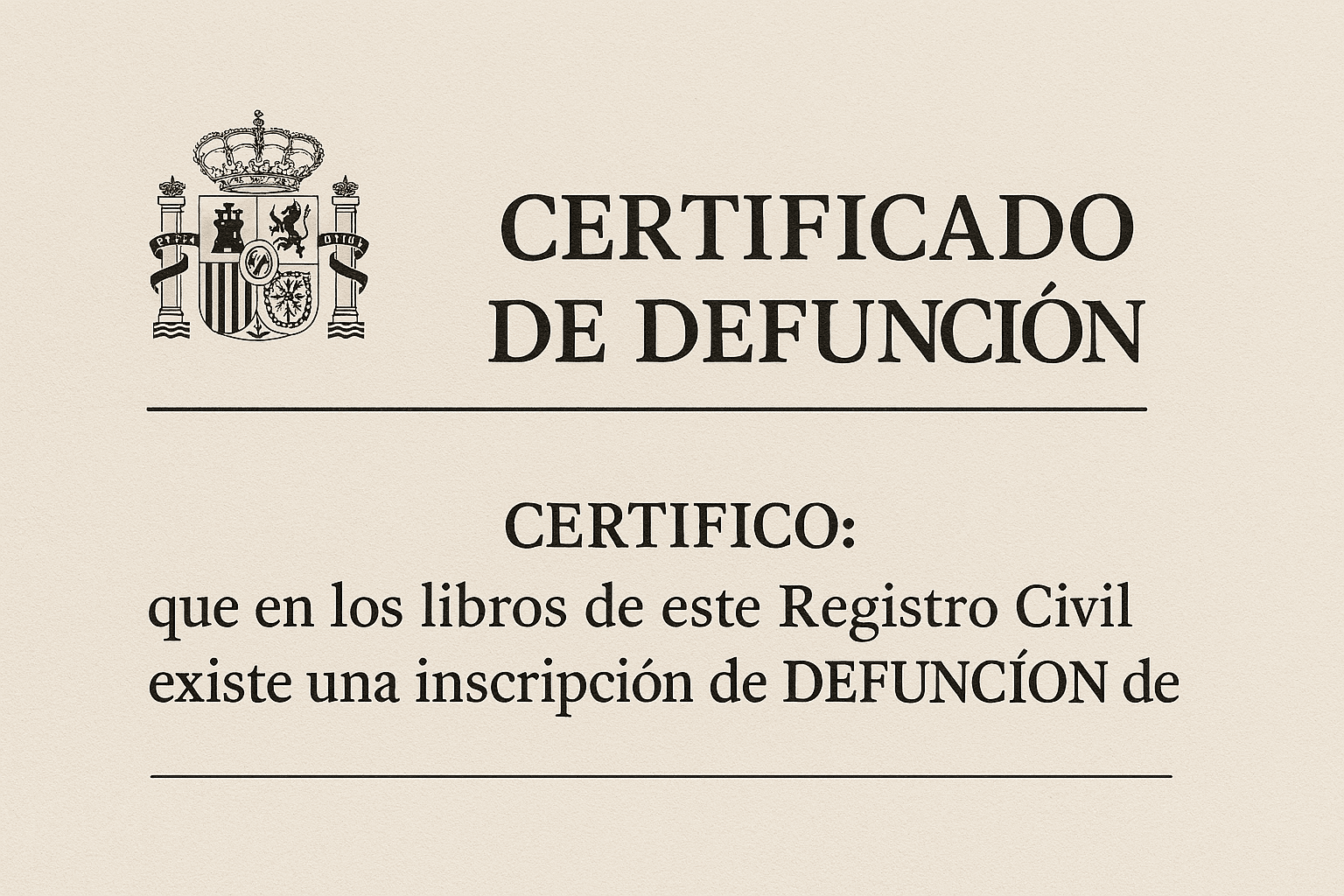 certificado de defuncion